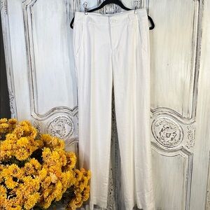 CAbi Classic Cream Linen Blend Trousers Pants